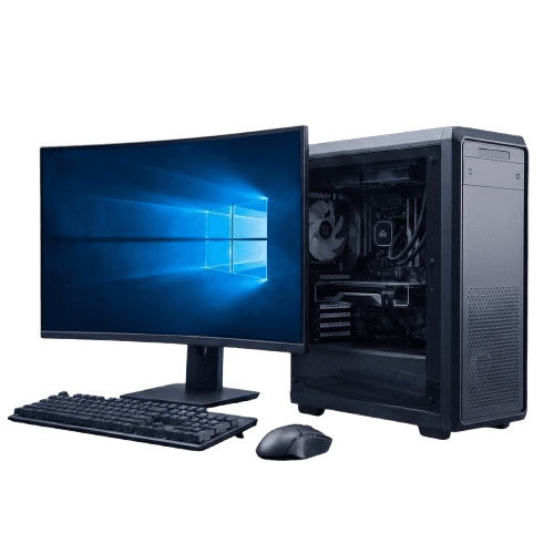 PC desktop dan monitor siap servis